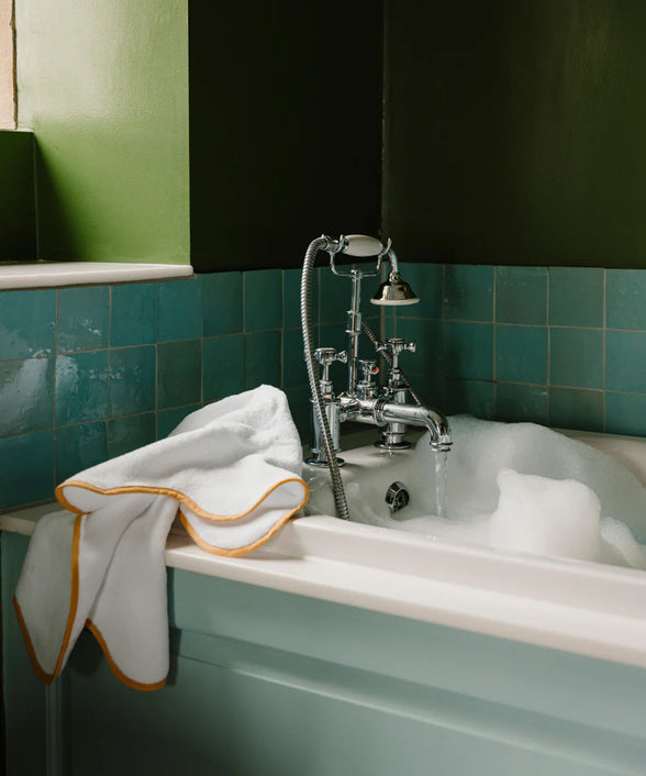 Georgina Bath Towel Large Family Bundle, Mustard, Lifestyle