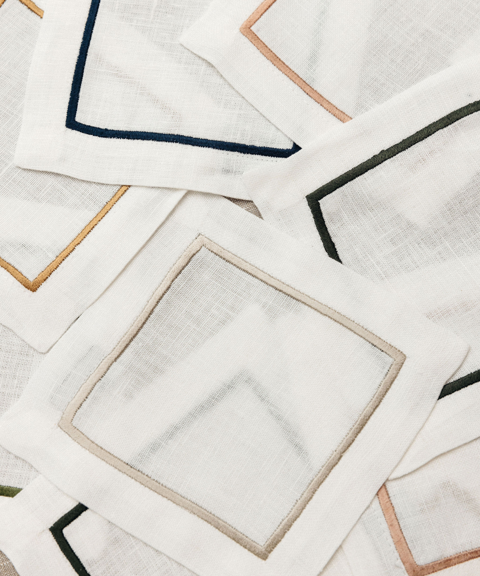 Rebecca Udall Set of 4 Sophie One Cord Cocktail Napkins, Blue, Gold and Ivory