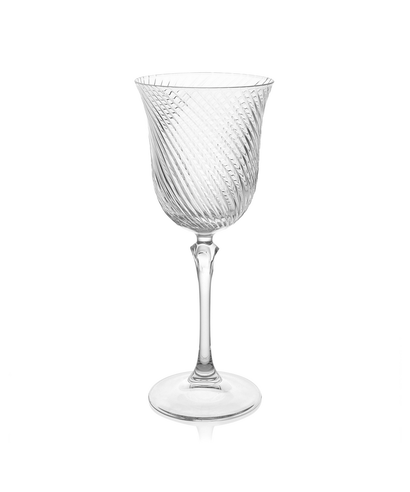 Rebecca Udall, Julia Twisted Cut Crystal White Wine Glasses, 3D Detail