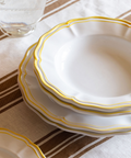 Set of 4 Zita Scalloped Pasta Bowls, Citrus Yellow, Detail, Lifestyle