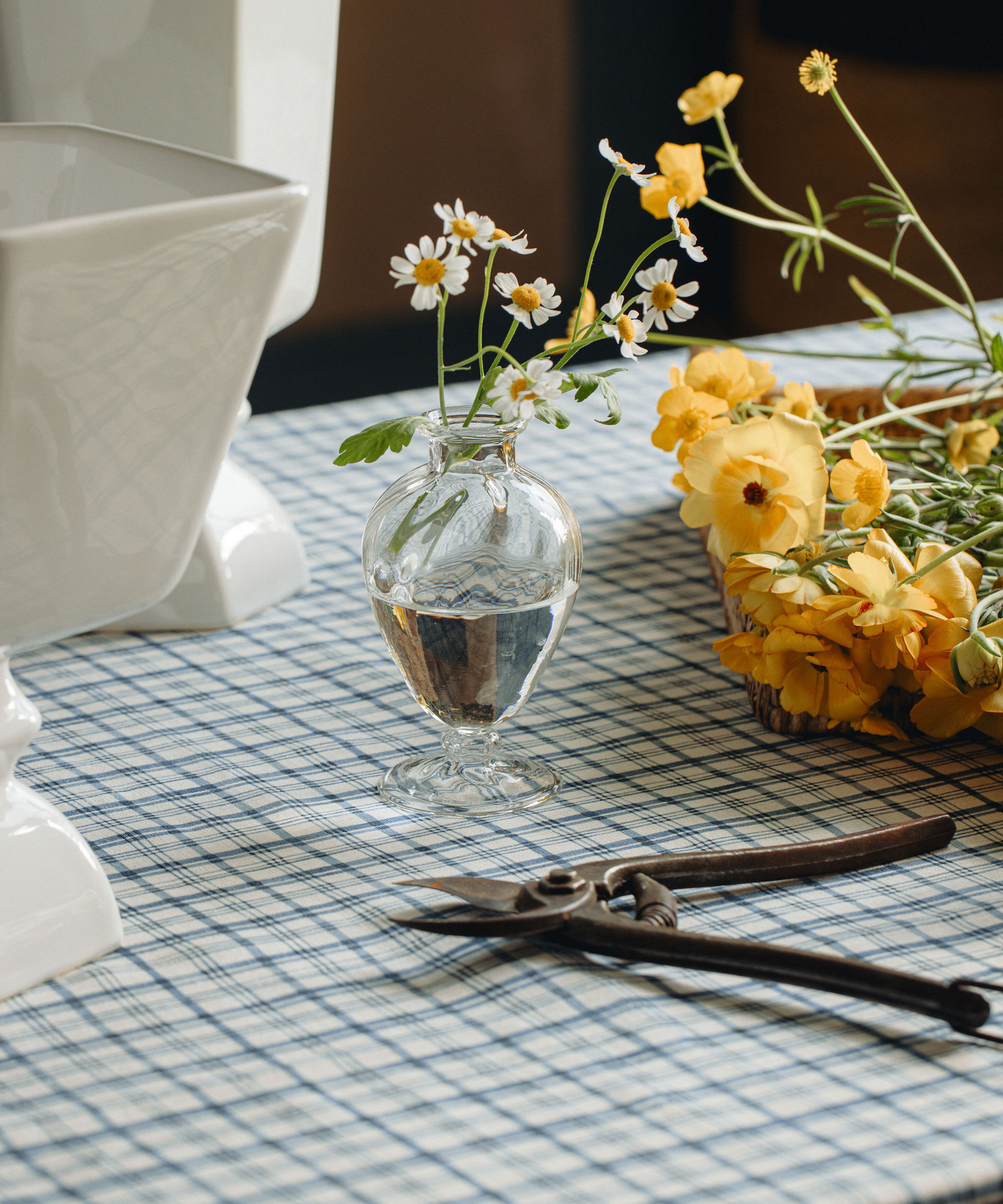 Remy Rectangular Linen Tablecloth, French Navy