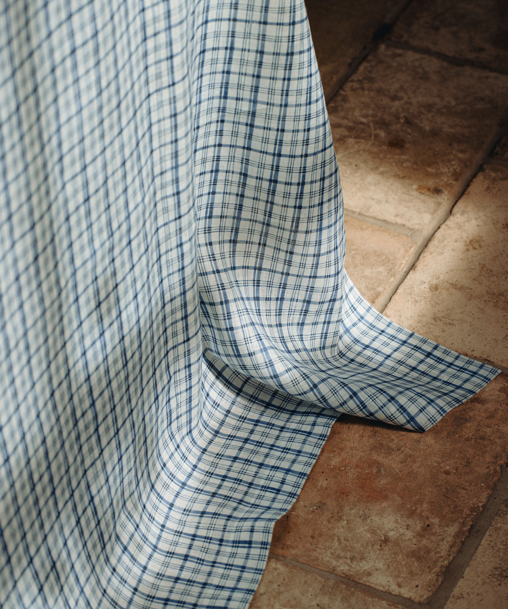 Remy Rectangular Linen Tablecloth, French Navy