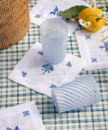 Set of 4 Etta Linen Cocktail Napkins, Denim Blue