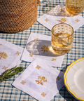 Set of 4 Etta Linen Cocktail Napkins, Ochre Yellow