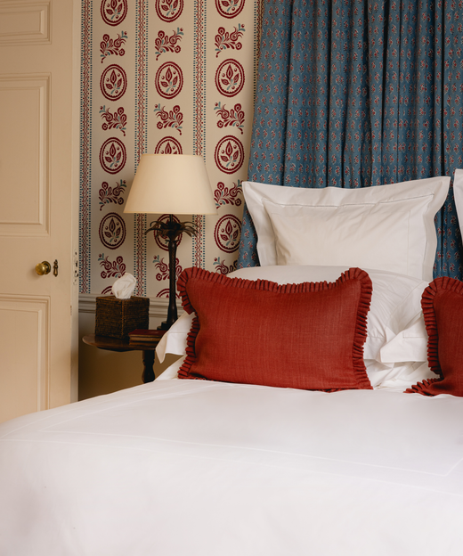 Ines Hemstitch Duvet Cover, Bedroom Lifestyle