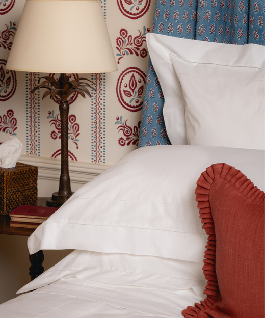 Pair of Ines Hemstitch Pillowcases, with Estelle