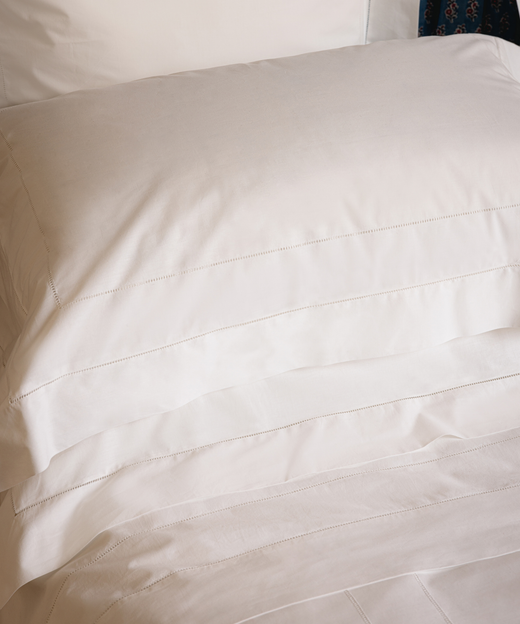 Ines Hemstitch Top Sheet, with Ines Pillowcases