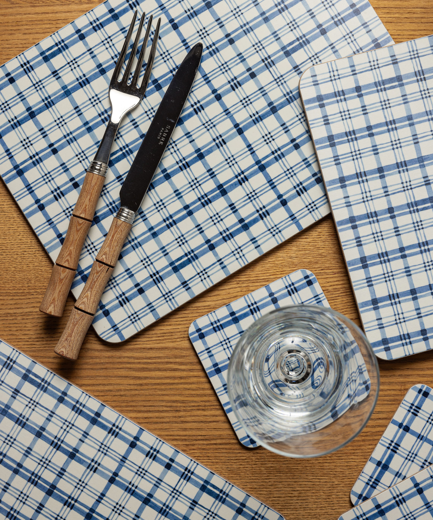 Remy Cork Backed Rectangular Placemat, French Navy