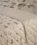 Polino Quilted Bedspread, Reverse Stripe Detail