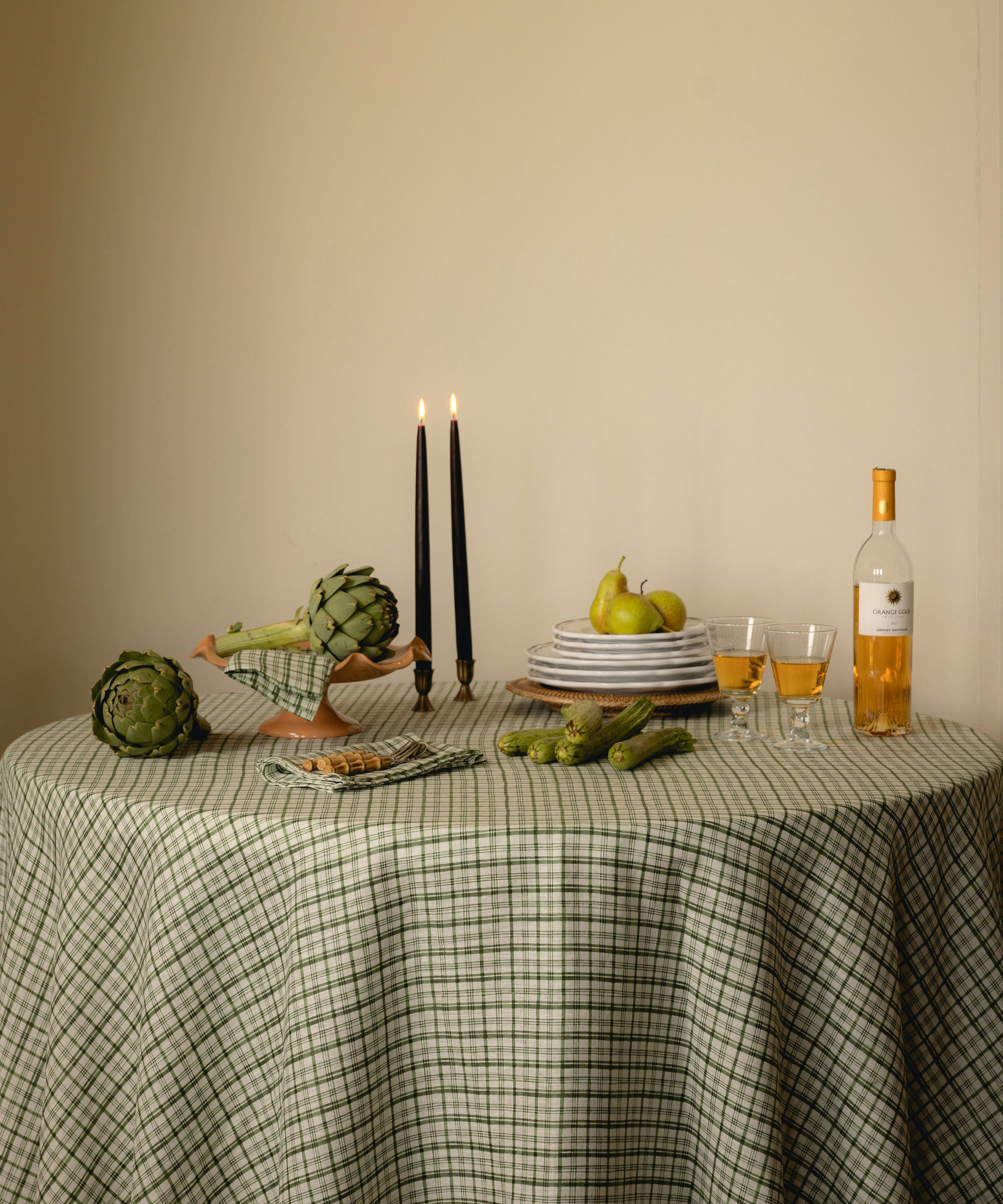 Remy Table Linens, Ivy, Table Lifestyle