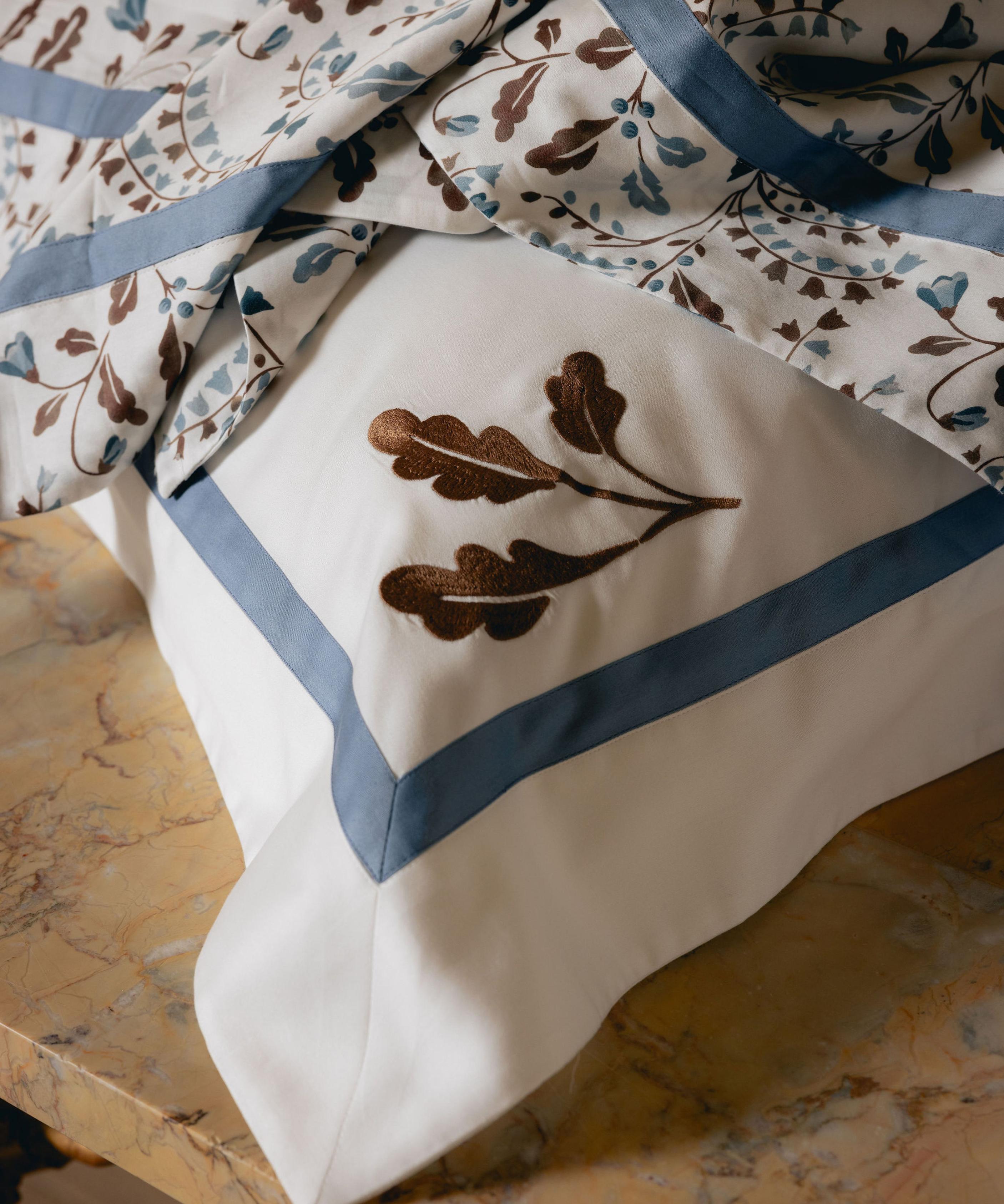 Pair of Oneta Pillowcases, Embroidery Detail
