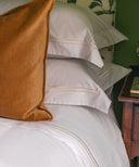 Evora Double Row Corded Bed Linen, Buttermilk, with Verity Cushion, Lifestyle