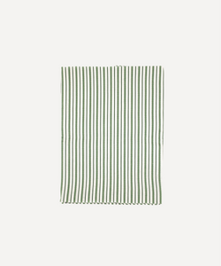 Victoria Striped Linen Tablecloth, Fir Green