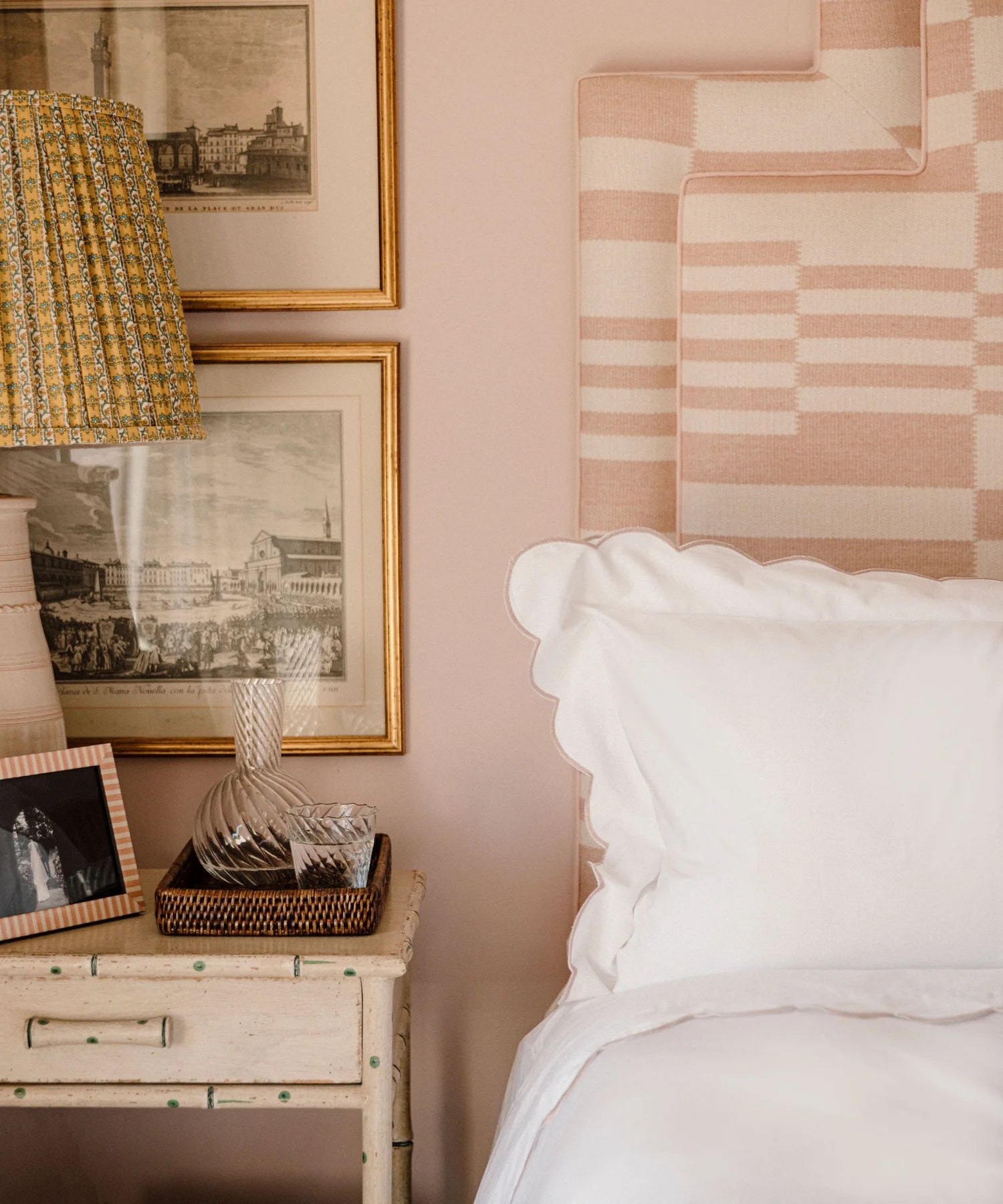 Annabelle Scalloped Bed Linen, Dusty Pink