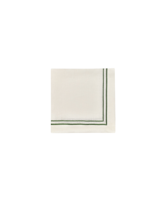 Sophie Two Cord Linen Napkin, Moss Green