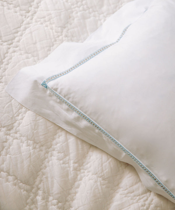 Rebecca Udall Georgiana Ladderstitch Boudoir Pillowcase, Dusky Blue