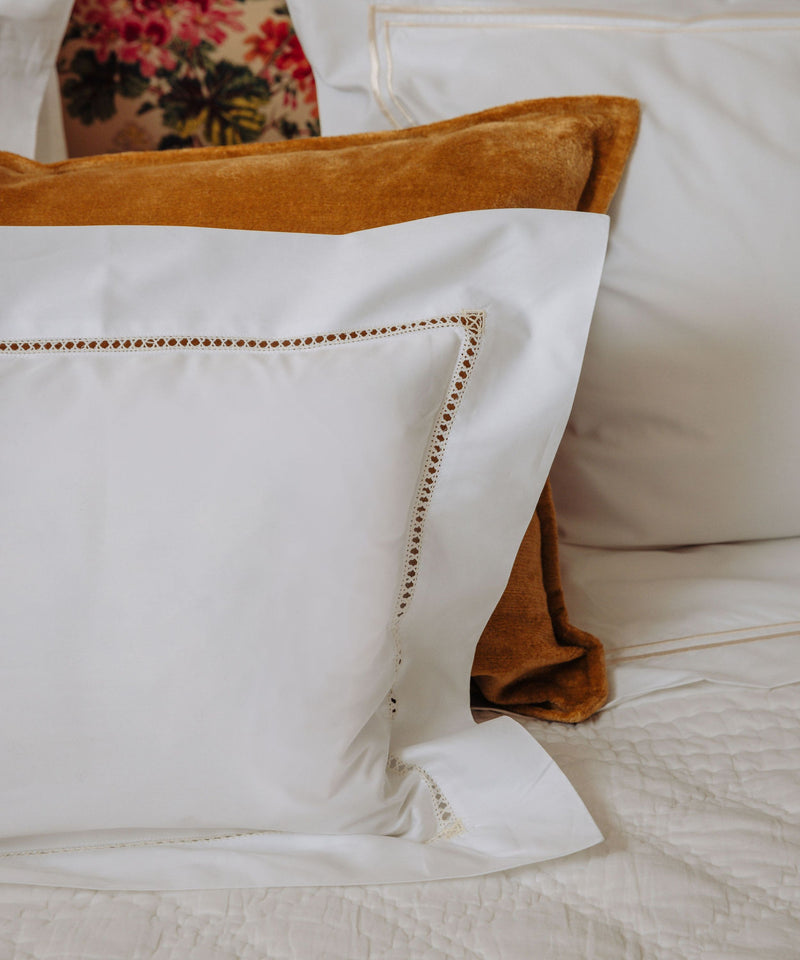 Rebecca Udall Georgiana Ladderstitch Boudoir Pillowcase, Buttermilk