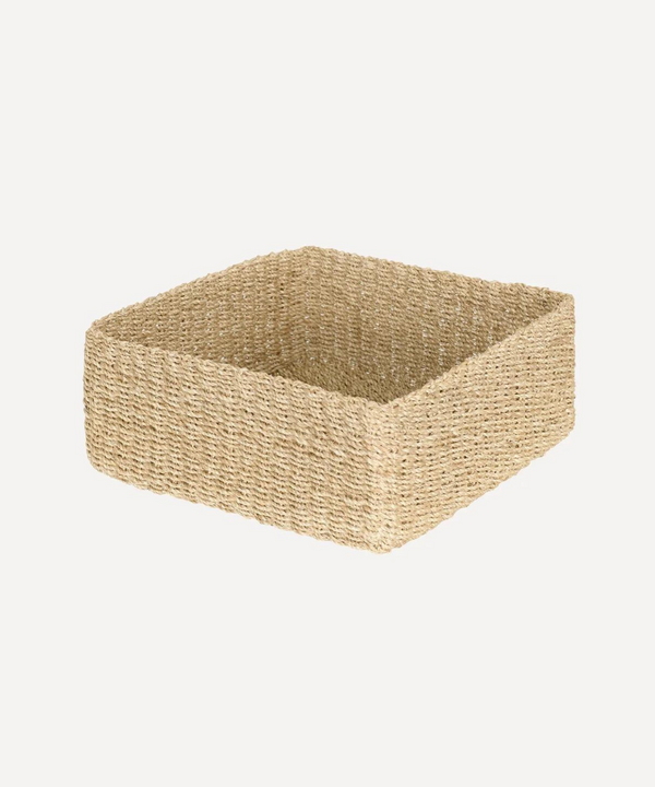 Medium-sized square storage basket made from natural abaca, Rebecca Udall