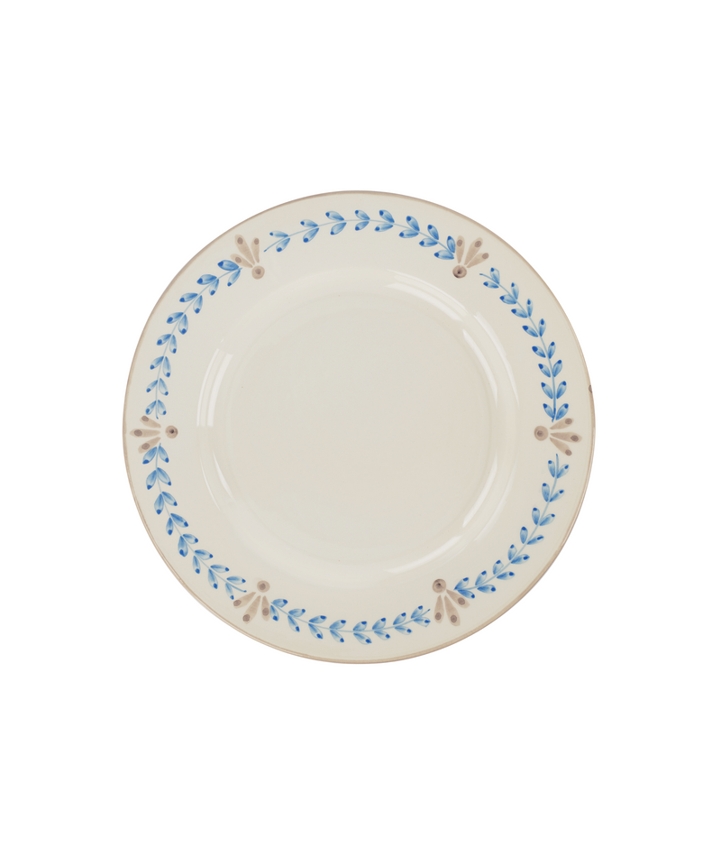 Elouise Dinner Plate, Blue/Taupe