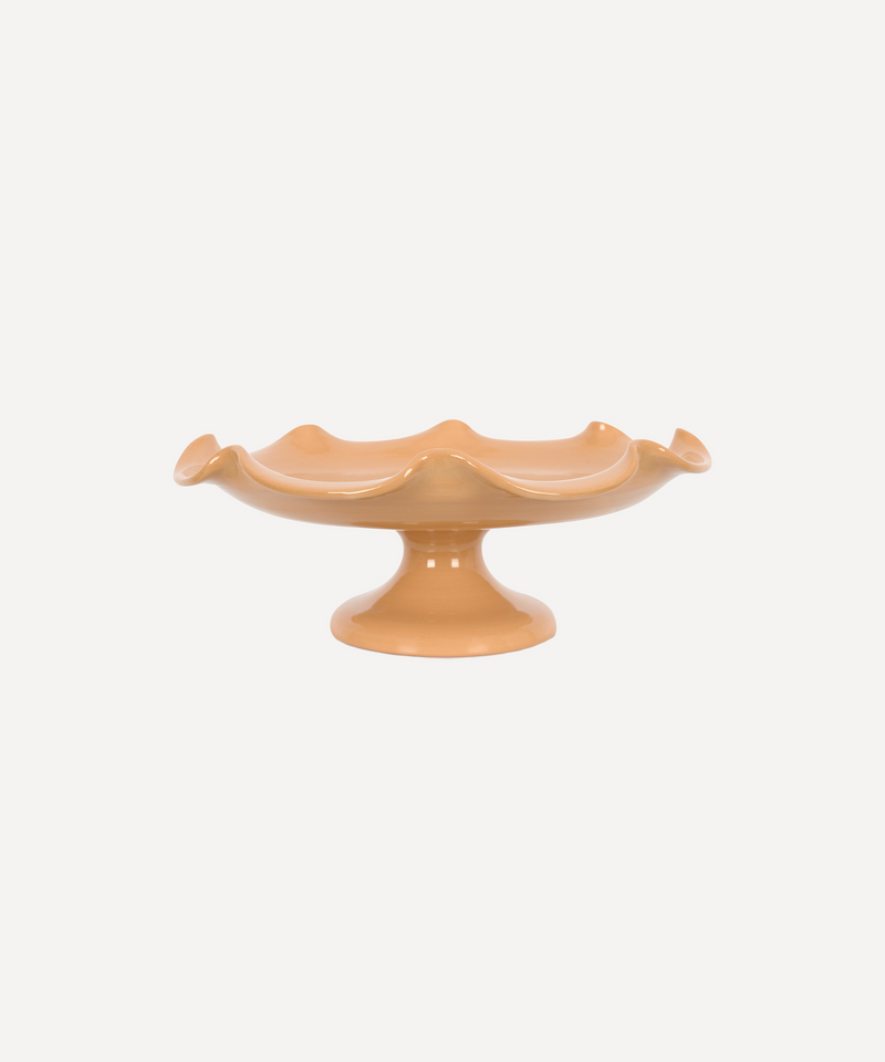 Claudia Wavy Footed Bowl, Terracotta