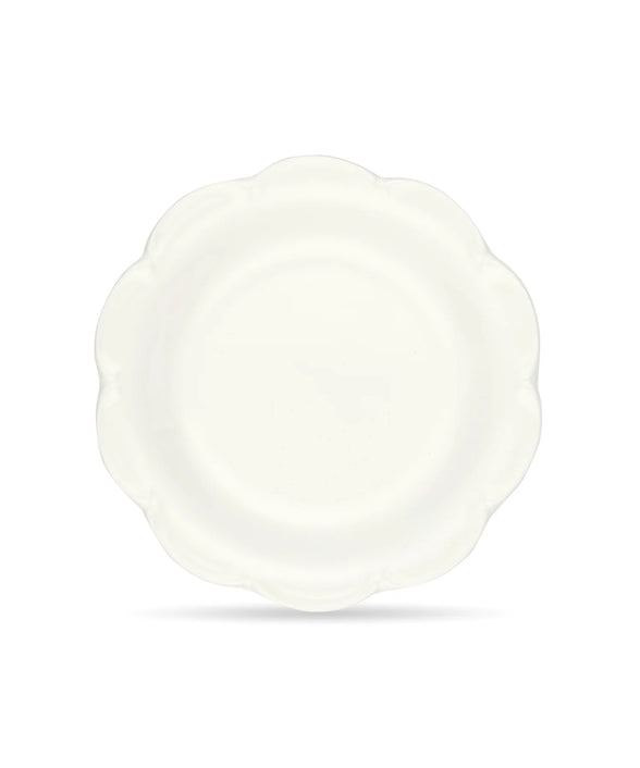 Set of 4 Olivia Scalloped Side Plates, White
