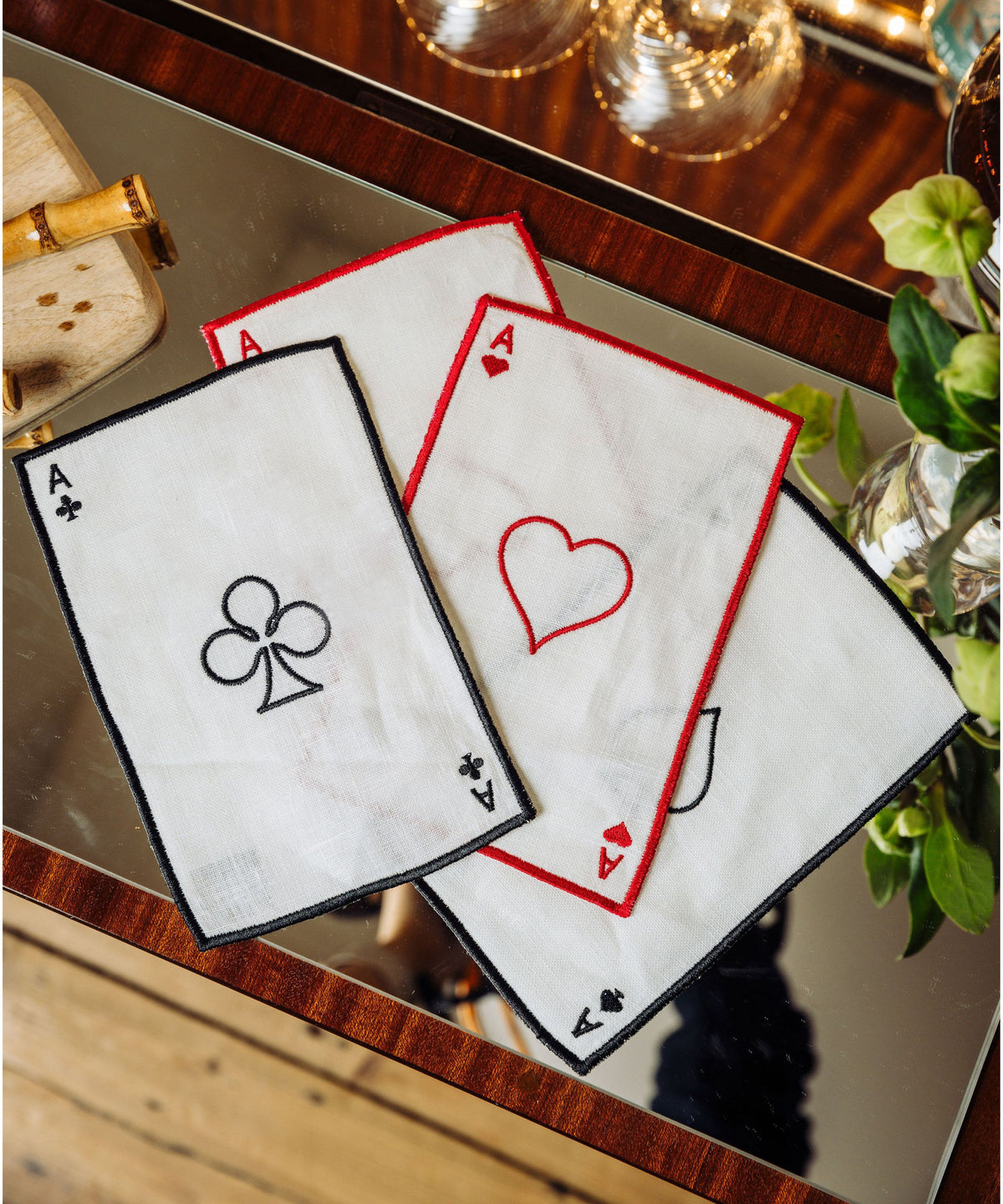 Set of 4 Playing Cards Cocktail Napkins