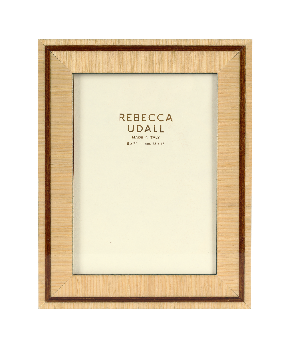 Rebecca Udall Penelope photo frame, in natural light brown with edge trim 5 x 7