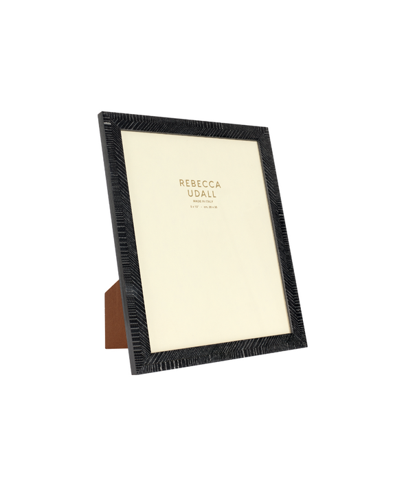 Dark brown Italian Heritage marquetry Bianca photo frame by Rebecca Udall