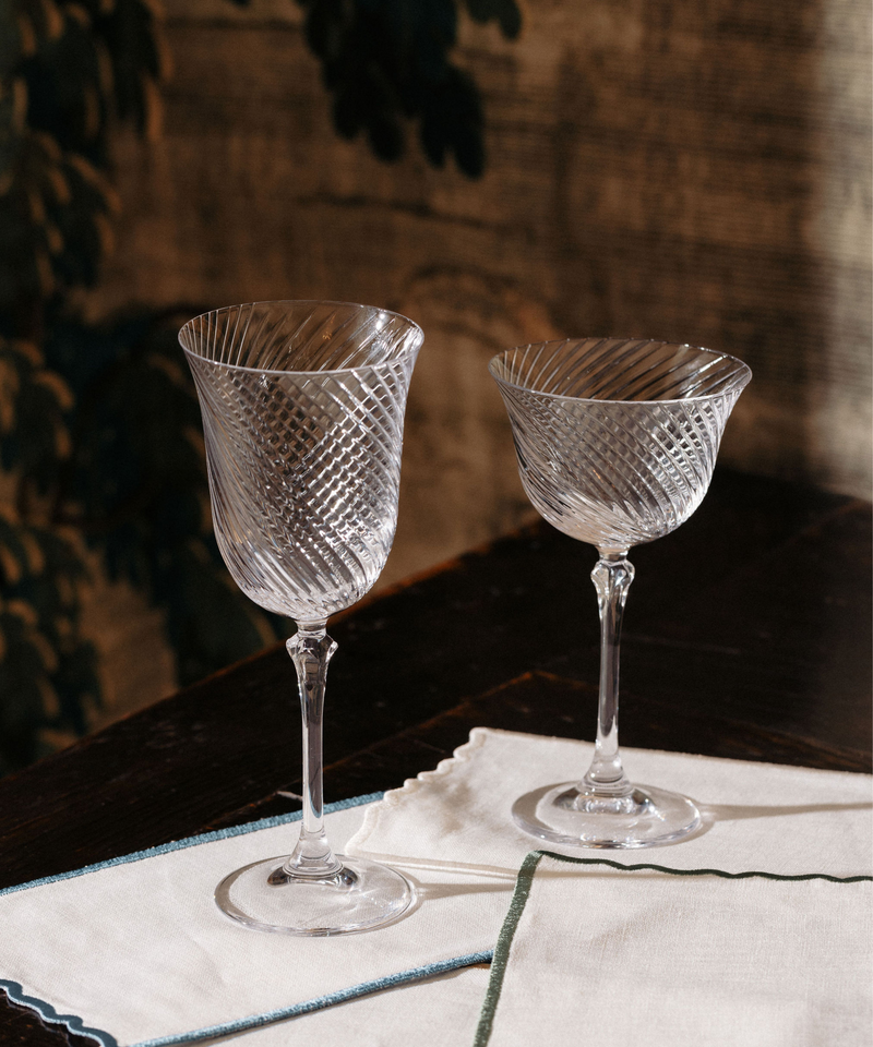 Rebecca Udall, Julia Twisted Cut Crystal Coupe Glasses