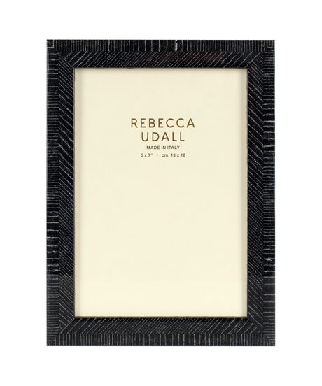 Italian traditional heritage marquetry Dark brown Bianca photo frame by Rebecca Udall 5 X 7"
