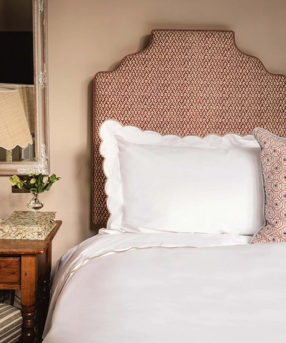 Annabelle Scalloped Bed Linen, Taupe, Bedroom Lifestyle