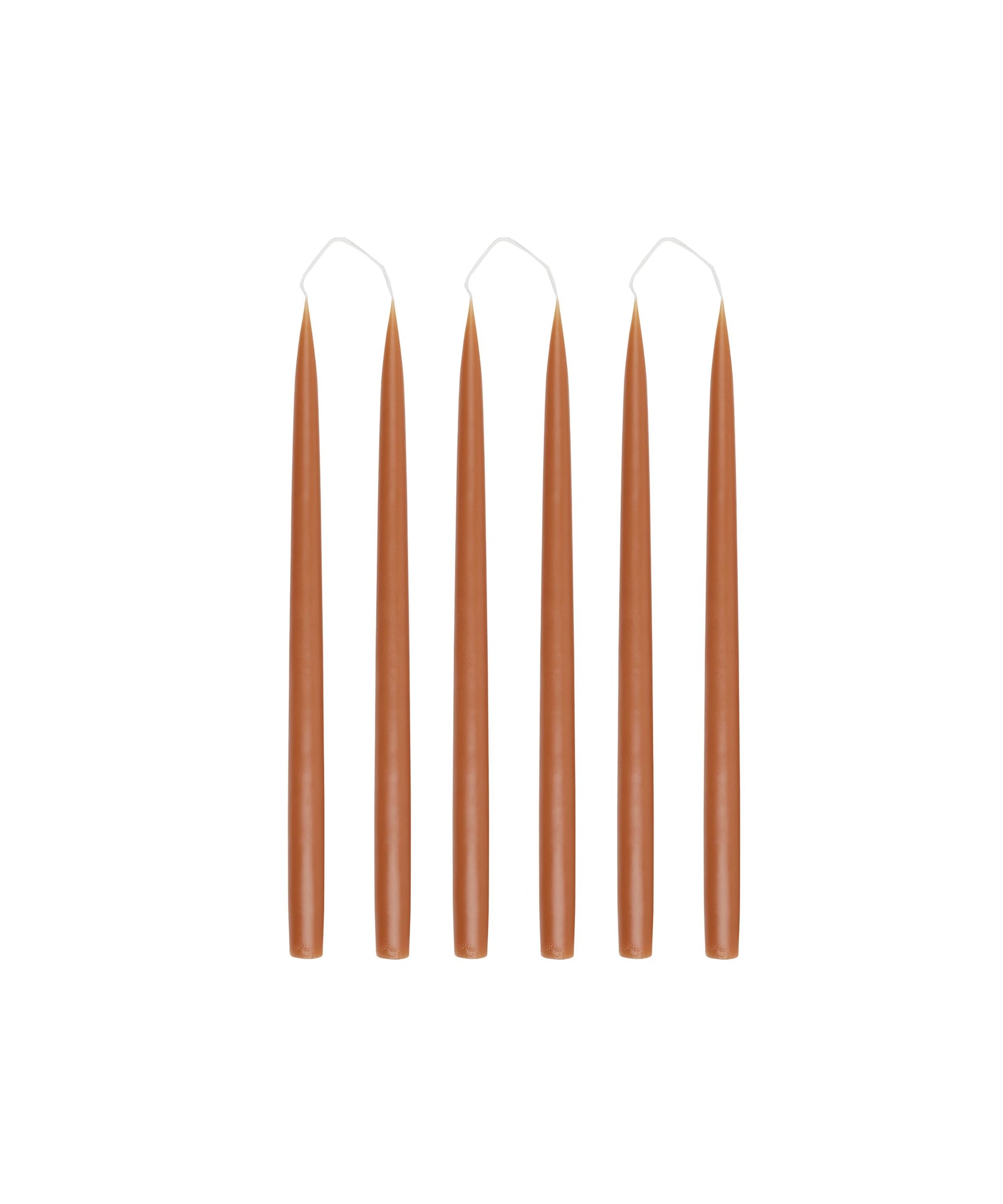 Rebecca Udall Set of 6 Danish Taper Candles, Terracotta 35cm