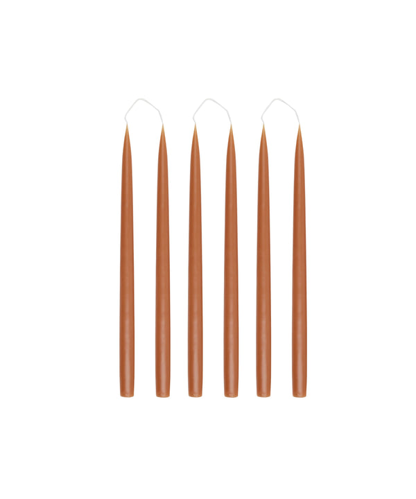 Rebecca Udall Set of 6 Danish Taper Candles, Terracotta 35cm