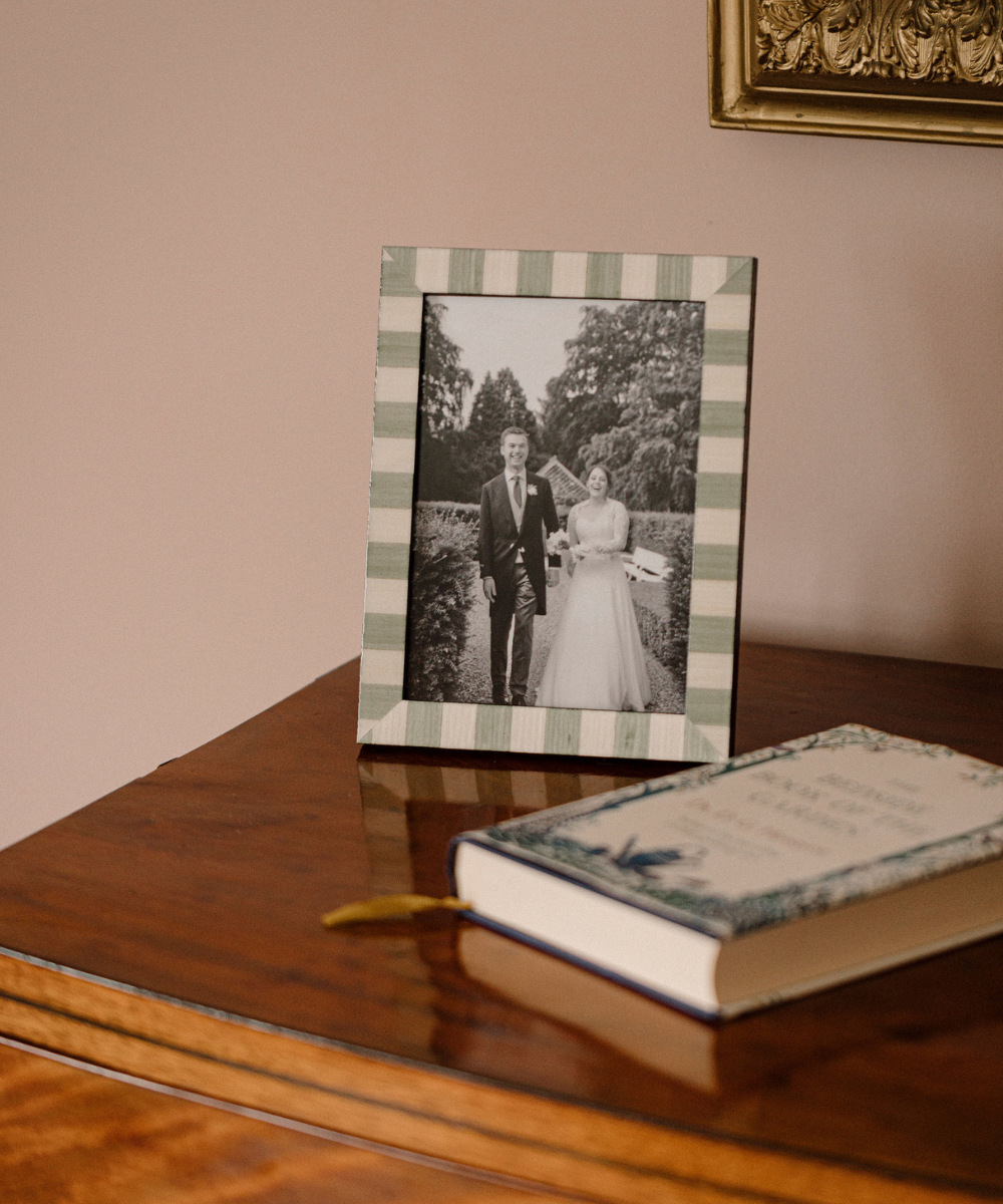 Pistachio Green Stripe Bianca Wooden Heritage Photo Frame, Rebecca Udall