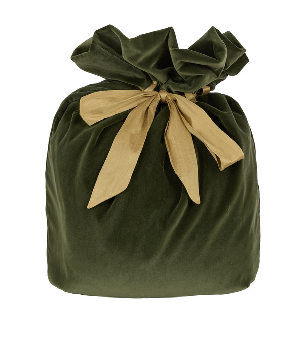 Velvet & Silk Christmas Sack, Green, Cut Out