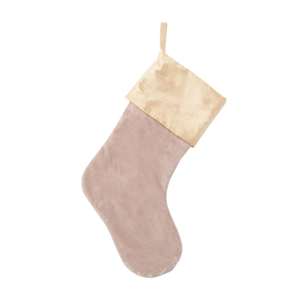 Velvet & Silk Christmas Stocking, Blush