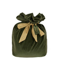 Velvet & Silk Christmas Sack with Personalised Linen Gift Tag, Green