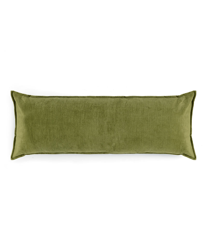 Rebecca Udall Verity Linen Velvet Lumbar Cushion, Moss, Cut Out