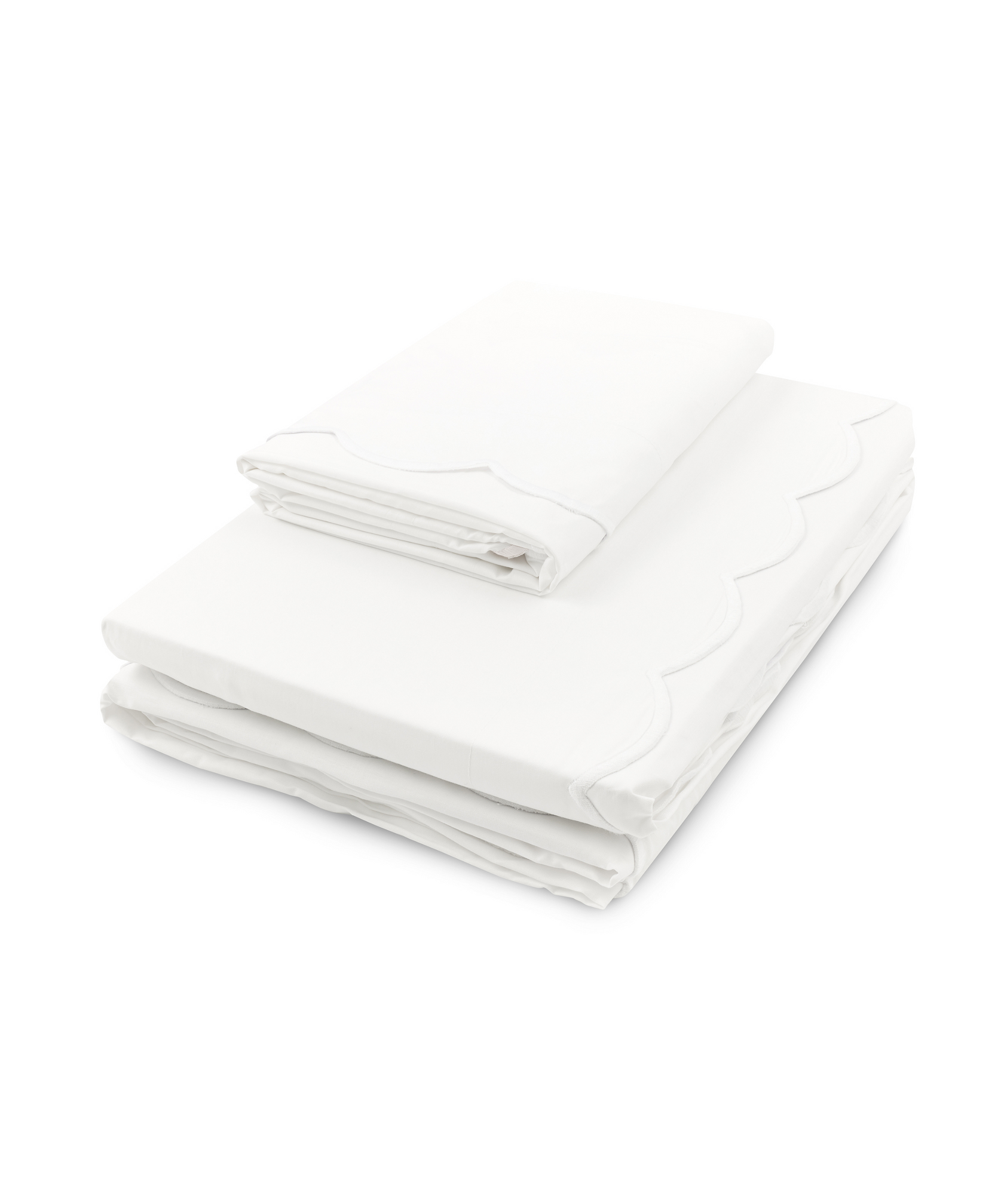 Annabelle Scalloped Bed Linen, White