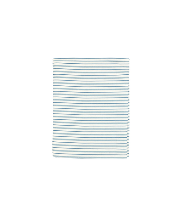 Rebecca Udall Victoria Striped Linen Tablecloth, Chalk Blue, Cut Out
