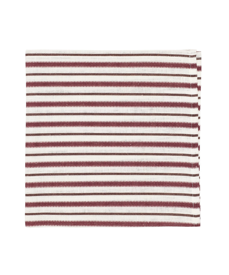 Rebecca Udall, Classic Heritage Victoria Striped Linen Napkin, Timeless Burgundy Deep Purple