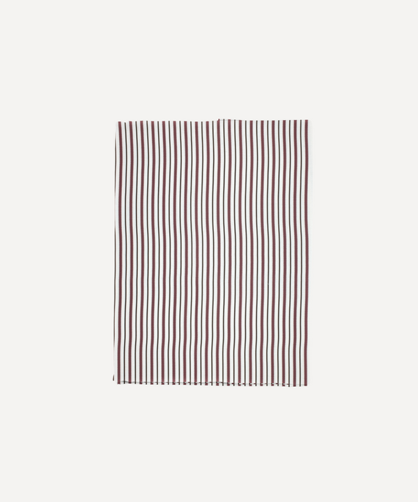 Victoria Striped Linen Tablecloth, Burgundy