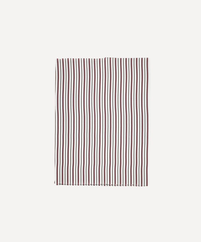 Victoria Striped Linen Tablecloth, Burgundy/Chocolate
