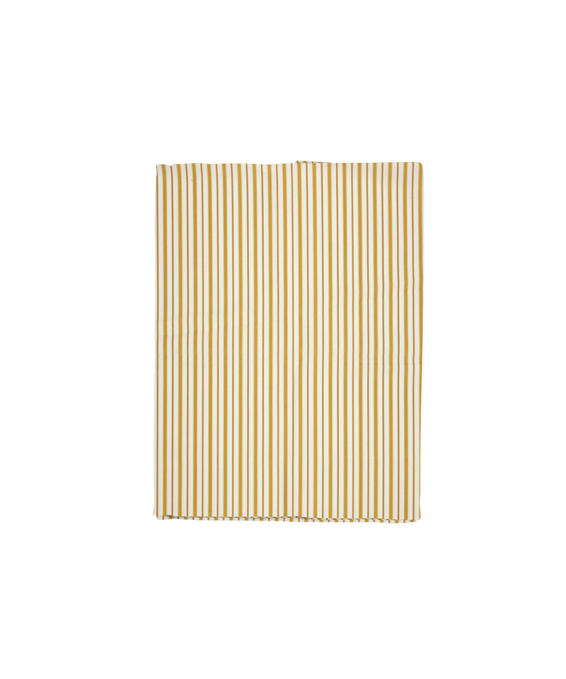 Rebecca Udall Victoria Striped Linen Tablecloth, Burnt Mustard, Cut Out