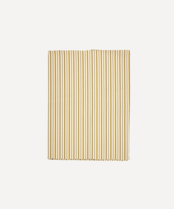 Victoria Striped Linen Tablecloth, Burnt Mustard