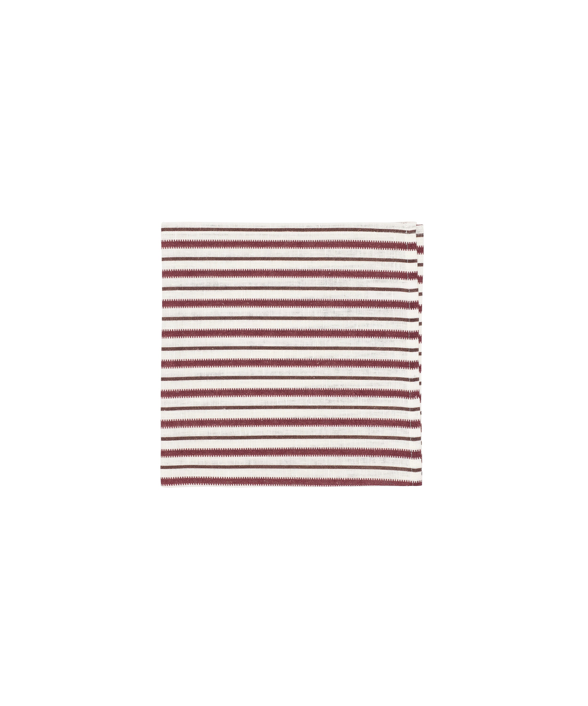 Victoria Striped Linen Napkin, Burgundy