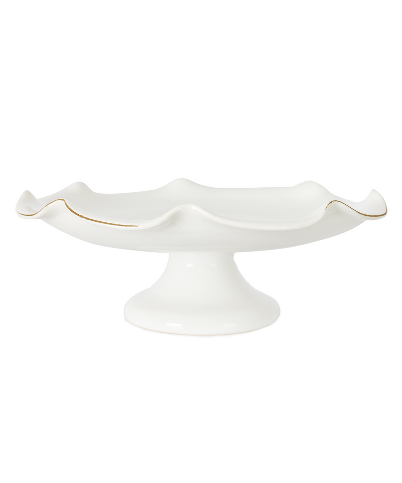 Rebecca Udall Claudia Wavy Footed Bowl, White, Cut Out, White Background