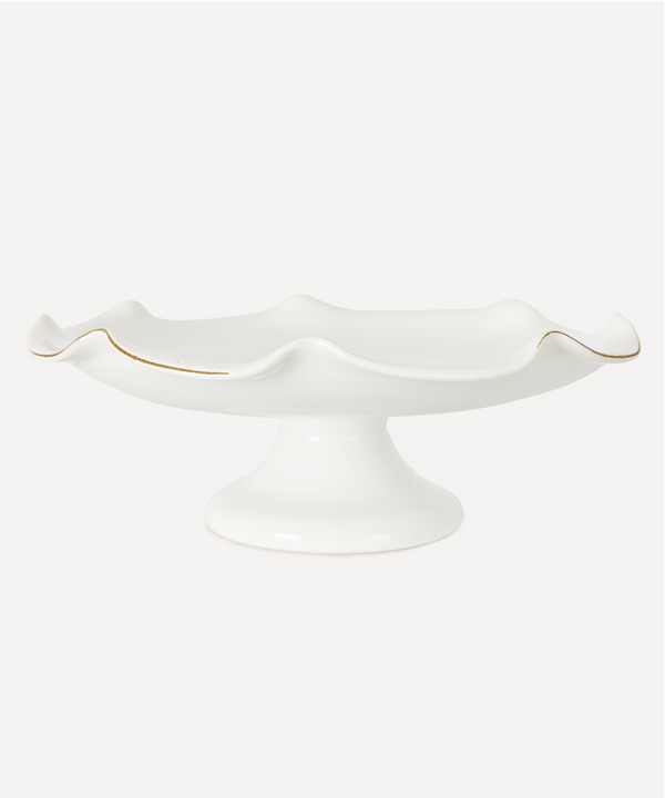 Claudia Wavy Footed Bowl, White