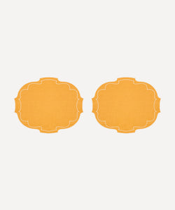 Pair of Francesca Waxed Linen Placemats, Pumpkin