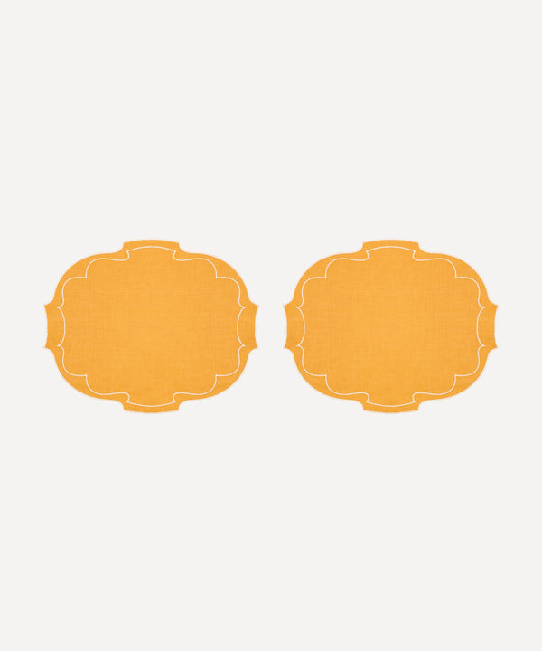 Pair of Francesca Waxed Linen Placemats, Pumpkin